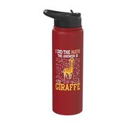 I Did The Math The Answer is Giraffe Funny Math Teacher Stainless Steel Insulated Water Bottle