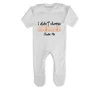I Didn’t Choose The Ginger Life Statement Baby Romper Jumpsuit with feet, 0-3 Months, White