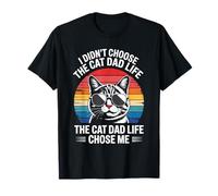 I Didn't Choose The Cat Dad Life Funny Cat Dad Vintage Humor T-Shirt