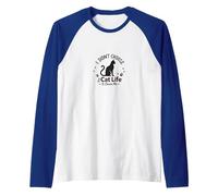 I Didn't Choose The Cat Life It Choose Me Pet Lover Raglan Baseball Tee, Men, Royal Blue/White, XXL