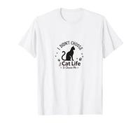 I Didn't Choose The Cat Life It Choose Me Pet Lover T-Shirt, Men, White, S