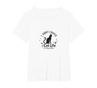 I Didn't Choose The Cat Life It Choose Me Pet Lover T-Shirt, Women's Plus, White, 1X
