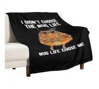 I Didn'T Choose The Nug Life Chicken Nugget Fleece Throw Blanket Soft Cozy Fluffy Flannel Throws Blankets for Couch Bed Sofa Living Room Bedroom Home Decor, Lightweight Fuzzy Plush Blanket for All Sea