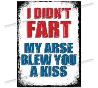 I Didn't Fart Metal Signs for Mancave, Shed, Garage, Kitchen, Man Cave. Gift for Birthday, Christmas, Xmas. Retro Vintage Reproduction Memorabilia Tin Signs. 20cm x 15cm I DIDN'T