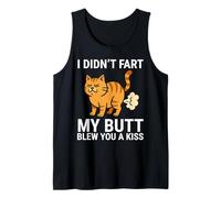 I Didn't Fart My Butt Blew You A Kiss Funny Orange Cat Tank Top