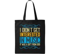 I Didn't get Interested in Music. It was a Gift from God Natural Ecological Cotton Tote Bag Black