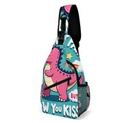 I Didnt My Blew You A Kiss Funny Dinosaur Unisex Daypack Breathable Crossbody Backpack Multiple Pockets Sling Bag For Shopping Cycling Outdoor
