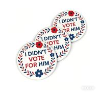 I Didn't Vote for Him Pin Button Funny Political Statement Badge Patriotic Floral Lapel Pin for Democrat Republican Humorous Election Protest Accessory, 2.5, Metal, no gemstone