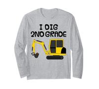 I Dig 2nd Grade, Back To School Digger, Elementary Teacher Long Sleeve T-Shirt