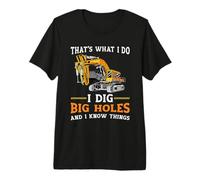 I Dig Big Holes Toddler Digger Construction Site Excavator Premium T-Shirt
