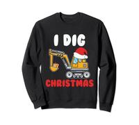 I Dig Christmas, Digger With A Santa Hat, Funny Xmas Sweatshirt