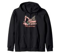 I Dig Christmas Funny Christmas Digger Zip Hoodie