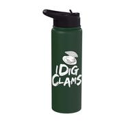I Dig Clams Clam Digging Clamming Shell Raking Stainless Steel Insulated Water Bottle