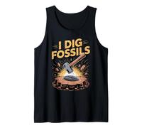 I Dig Fossils Funny Paleontology Fossil Hunter Tank Top