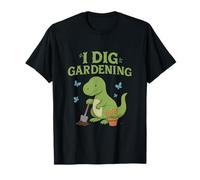 I Dig Gardening Dinosaur Graphic Plant Lover Novelty T-Shirt
