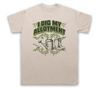 I Dig My Allotment Gardening Slogan Mens T-Shirt, Sand, Medium