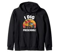 I Dig Preschool Cute Truck Apples Kids Zip Hoodie