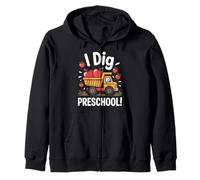 I Dig Preschool Cute Truck Apples Kids Zip Hoodie