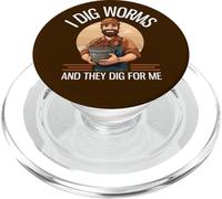 I Dig Worms And They Dig For Me Funny Worm Farming PopSockets PopGrip for MagSafe