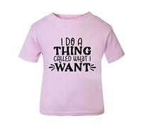 I do a Thing Call What I Want [BBY6] Short Sleeve Cotton Toddler t Shirt, 3-4 Years, Pastel Pink
