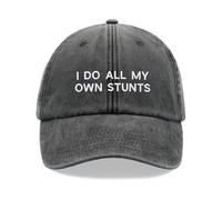 I Do All My Own Stunts Baseball Cap Vintage Washed Unisex Dad Hat Low Profile Adjustable Black