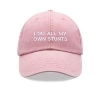 I Do All My Own Stunts Baseball Cap Vintage Washed Unisex Dad Hat Low Profile Adjustable Pink