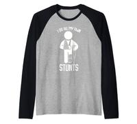 I Do All My Own Stunts Get Well Gift Funny Injury Broken Leg Raglan Baseball Tee