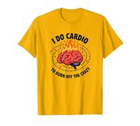I Do Cardio to Burn Off The Crazy Funny Fitness Quote T-Shirt, Men, Bright Gold, M