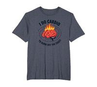 I Do Cardio to Burn Off The Crazy Funny Fitness Quote T-Shirt, Men's Big and Tall, Heather Blue, 3X Tall