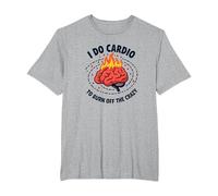 I Do Cardio to Burn Off The Crazy Funny Fitness Quote T-Shirt, Men's Big and Tall, Heather Grey, 4X Tall