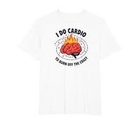 I Do Cardio to Burn Off The Crazy Funny Fitness Quote T-Shirt, Men's Big and Tall, White, 4X Tall