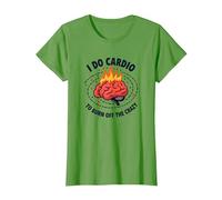 I Do Cardio to Burn Off The Crazy Funny Fitness Quote T-Shirt, Women, Grass, XS