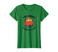 I Do Cardio to Burn Off The Crazy Funny Fitness Quote T-Shirt, Women, Kelly Green, M