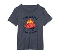 I Do Cardio to Burn Off The Crazy Funny Fitness Quote T-Shirt, Women's Plus, Heather Blue, 2X