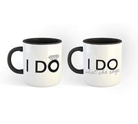 I Do Couple Mugs- Wedding Husband Wife Marriage Engagement Valentines Present Gift Cups Coffee Tea Love Girlfriend Boyfriend (Black Handle)