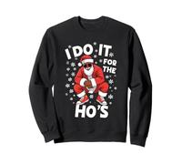 I Do It For The Hos African American Afro Santa Christmas Sweatshirt
