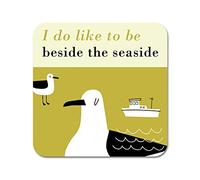 I do like to be beside the seaside coaster - sustainable eucalyptus. Made in England (olive)