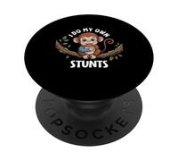 I Do My Own Stunts Broken Arm Monkey For Kids Animal Saying PopSockets Adhesive PopGrip