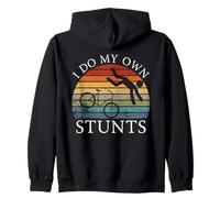 I Do My Own Stunts Funny Bicycle Cycling Bike Lovers Vintage Zip Hoodie