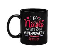I Do Nails What's Your Power Tea Cup Unique Coffee Mug Durable Drinking Cup Fun Gifts Foe Birthdays Christmas Office 330Ml