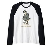 I Do Not Attend Here Funny Goose Meme Raglan Baseball Tee