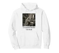 I do not think therefore i do not am Funny Racoon Philosophy Pullover Hoodie