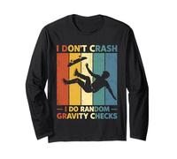 I Do Random Gravity Checks, Funny Skateboarder Skater Saying Long Sleeve T-Shirt