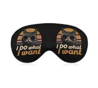 I Do What I Want Cat Funny Eye Mask for Sleep with Adjustable Strap Blocks Light Eye Shade Cover