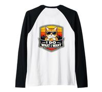 I Do What I Want Cat Owner Lover Funny Retro Joke Vintage Raglan Baseball Tee