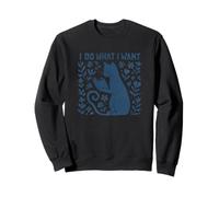 I Do What I Want Cat Reading Book Boho Flowers Vintage Sweatshirt