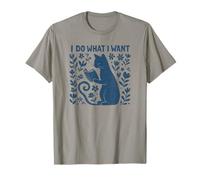 I Do What I Want Cat Reading Book Boho Flowers Vintage T-Shirt