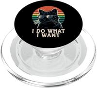I Do What I Want Cool Retro Cat Attitude PopSockets PopGrip for MagSafe