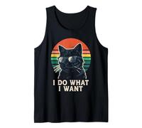I Do What I Want Cool Retro Cat Attitude Tank Top