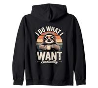 I Do What I Want Eventually Sloth Coffee Zip Hoodie